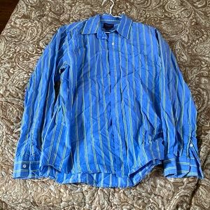 American Eagle M Men’s dress shirt, blue and green, like new!